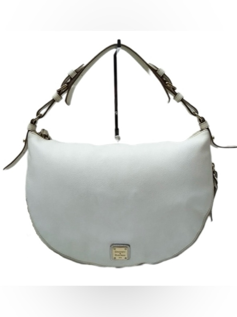 Dooney & Bourke White
Pebbled Leather Expandable Zipper Hobo Shoulder Bag
